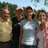 Jim Teeny with Betsy Powell, Kelly Charlton, and Donna Teeny after a day of fishing at the farm "Casting for Recovery" clinic.

