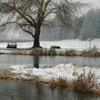Charlton Farm lake in winter